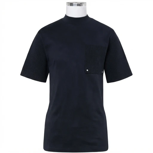 Men's Rib Sleeve Pocket Tee - Black
